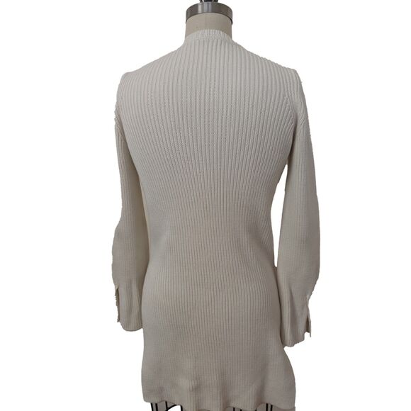 The Row Long Cotton Sweater Jumper Ivory White Bell Sleeve Crew Neck Women Small - Picture 3 of 5